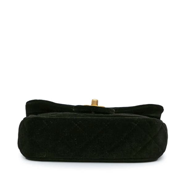 Pre-owned Chanel Mini Quilted Velvet Double Frame Flap Black
