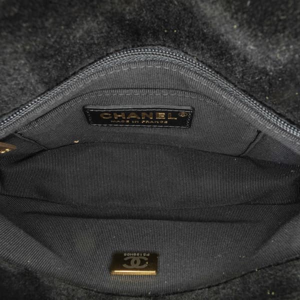 Pre-owned Chanel Mini Quilted Velvet Double Frame Flap Black