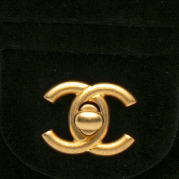 Pre-owned Chanel Mini Quilted Velvet Double Frame Flap Black