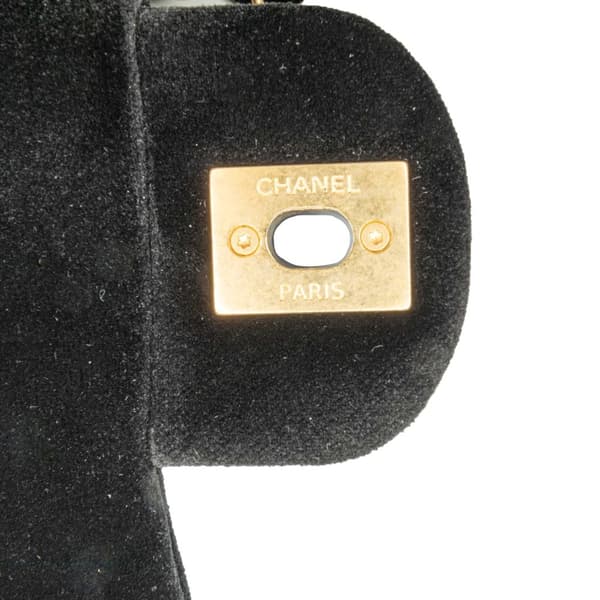 Pre-owned Chanel Mini Quilted Velvet Double Frame Flap Black