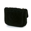 Miniatyrbild 2 av 10: Pre-owned Chanel Mini Quilted Velvet Double Frame Flap Black