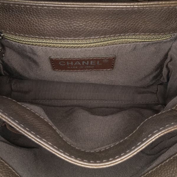 Pre-owned Chanel CC Quilted Caviar Crossbody Brown