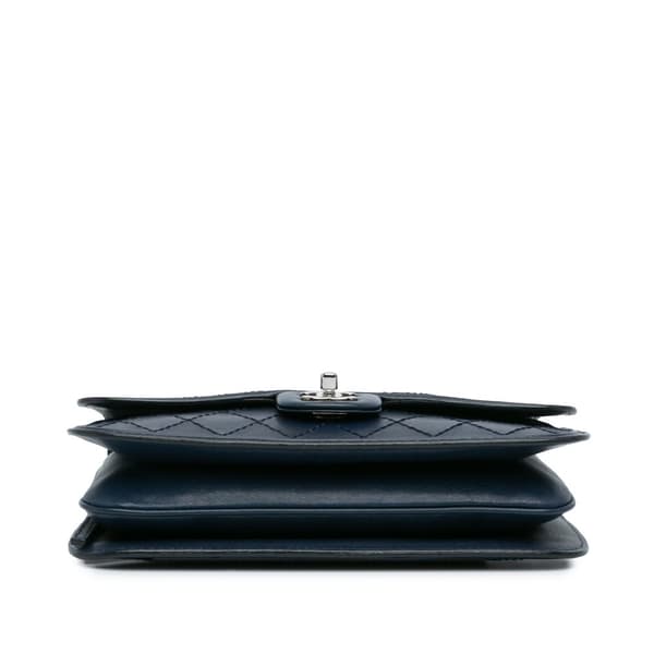 Pre-owned Chanel Medium Stitched Calfskin Citizen Flap Blue