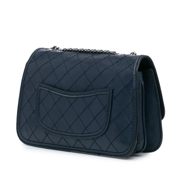 Pre-owned Chanel Medium Stitched Calfskin Citizen Flap Blue