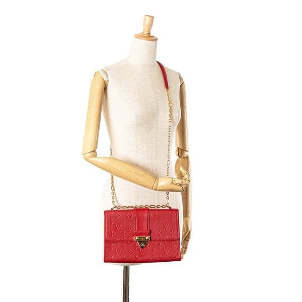 Pre-owned Louis Vuitton Monogram Empreinte Saint Sulpice BB Red