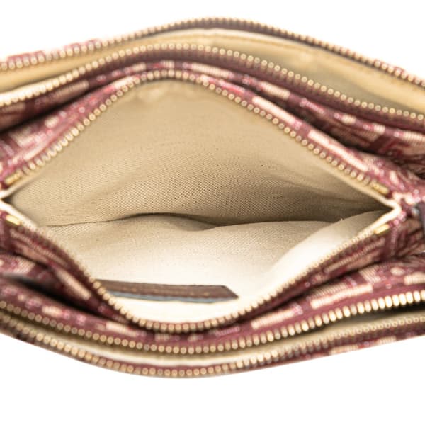 Pre-owned Dior Oblique Canvas Saddle Triple Zip Crossbody Red
