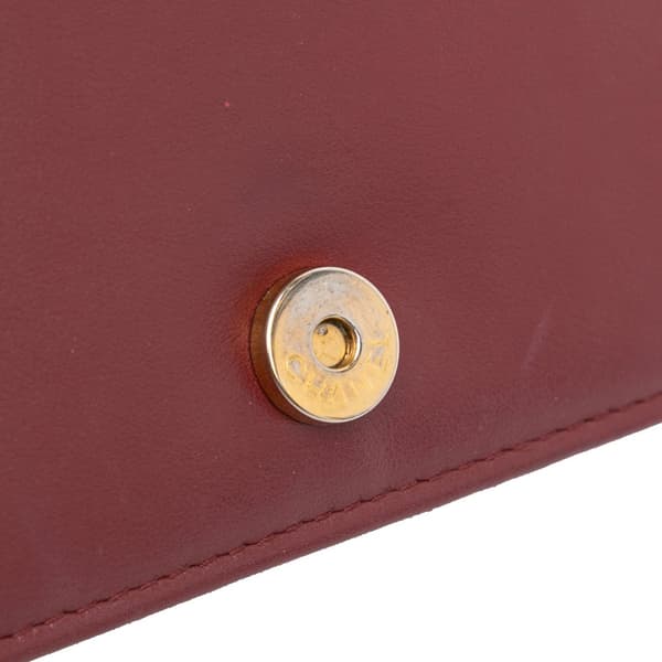 Pre-owned Chanel Quilted Aged Calfskin Gabrielle Wallet on Chain Red
