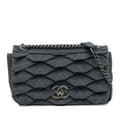 Pikkukuva 1 / 10: Pre-owned Chanel Small Pleated Denim Scale Effect Turtle Flap Blue