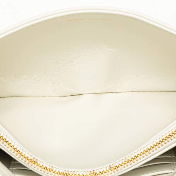 Pre-owned Dior Mini Calfskin Macrocannage Lucky Star Caro Bag White