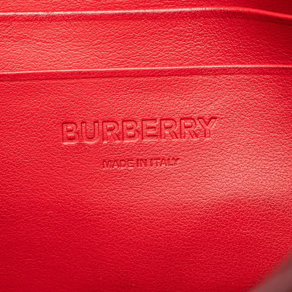 Pre-owned Burberry TB Monogram Nylon Paddy Crossbody Orange