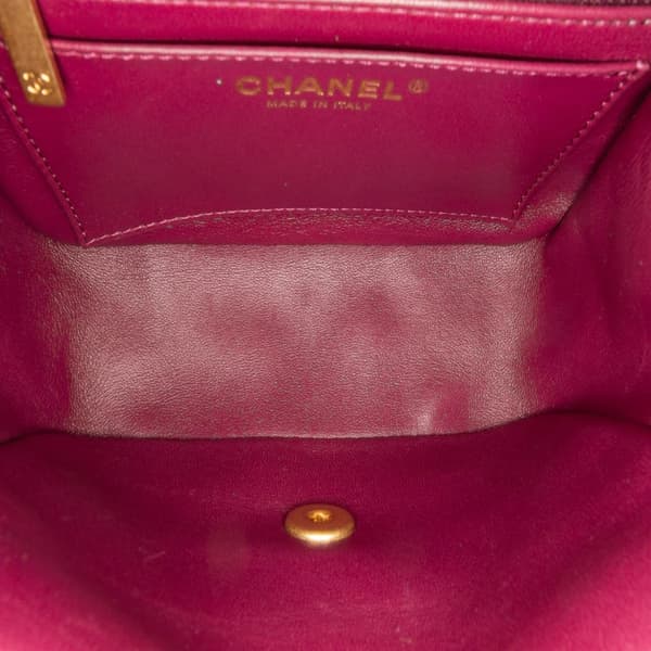 Pre-owned Chanel Mini Quilted Lambskin Single Flap Purple