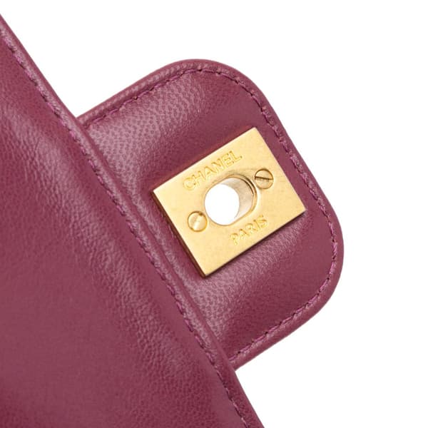 Pre-owned Chanel Mini Quilted Lambskin Single Flap Purple