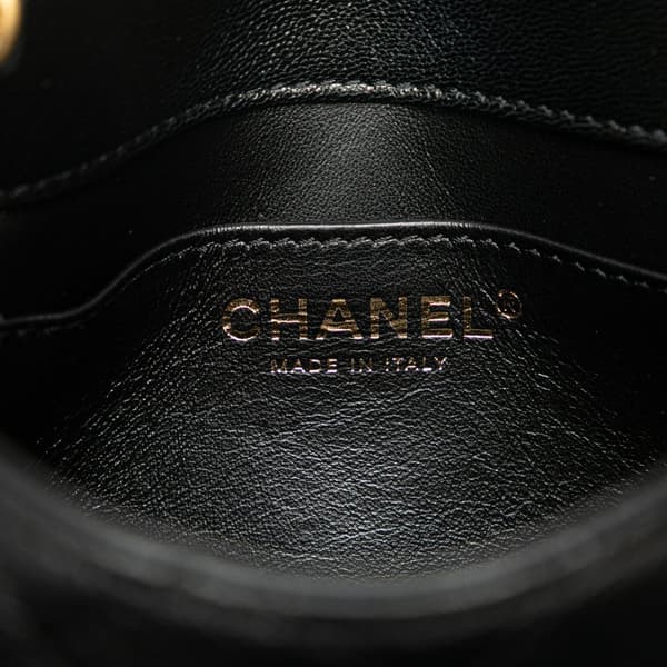Pre-owned Chanel Mini Square Classic Goatskin Retro Flap Black