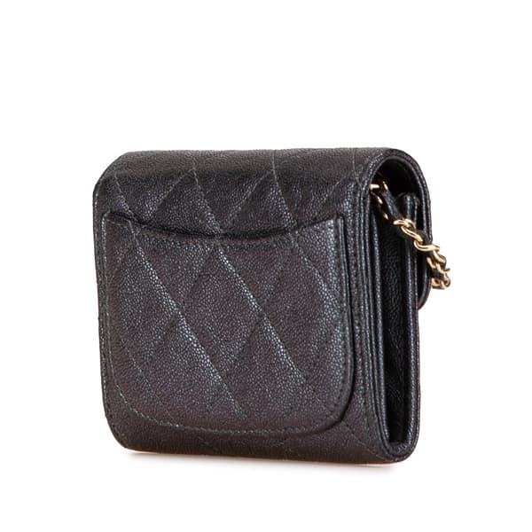 Pre-owned Chanel Small Iridescent Caviar Single Flap Black