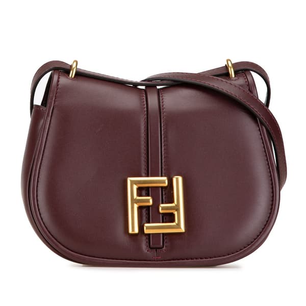 Pre-owned Fendi Mini Leather C’mon Crossbody Red