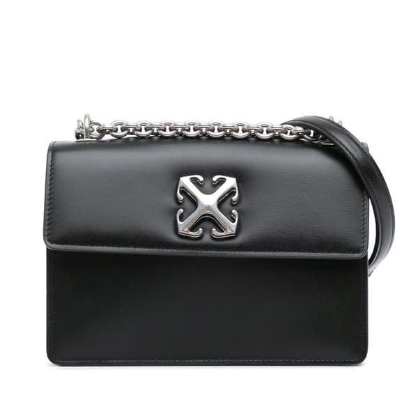 Pre-owned Off-White Calfskin Jitney 2.0 Black