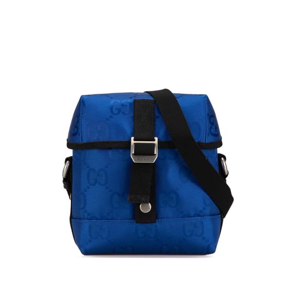 Pre-owned Gucci GG Econyl Off The Grid Messenger Bag Blue