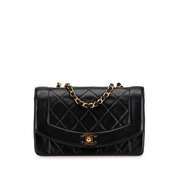 Pre-owned Chanel Small Lambskin Diana Flap Black