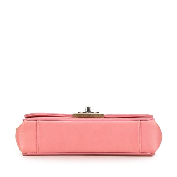 Pre-owned Chanel Quilted Calfskin Straight Lined Flap Pink