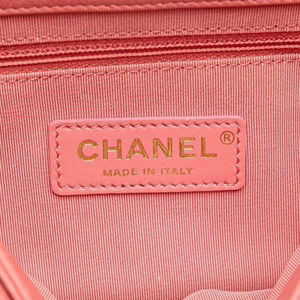 Pre-owned Chanel Quilted Calfskin Straight Lined Flap Pink