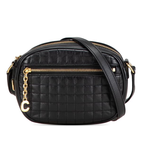 Pre-owned Celine Small Leather C Charm Crossbody Black