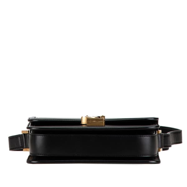 Pre-owned Saint Laurent Small Calfskin Solferino Satchel In Box Black