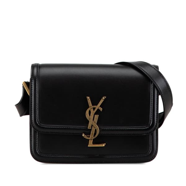 Pre-owned Saint Laurent Small Calfskin Solferino Satchel In Box Black