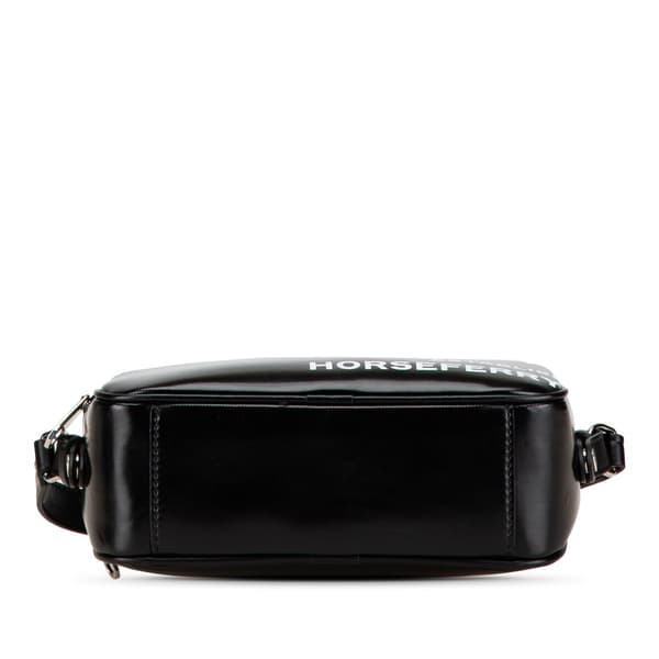 Pre-owned Burberry Micro Coated Canvas Horseferry Camera Bag Black