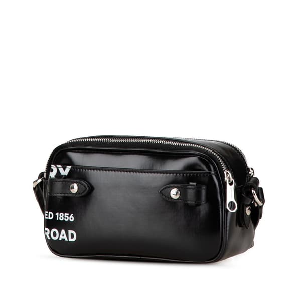 Pre-owned Burberry Micro Coated Canvas Horseferry Camera Bag Black