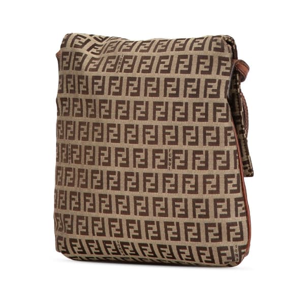 Pre-owned Fendi Zucchino Canvas Crossbody Brown