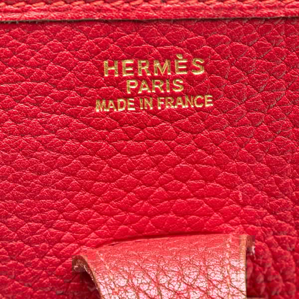 Pre-owned Hermès Taurillon Clemence Evelyne I GM Red