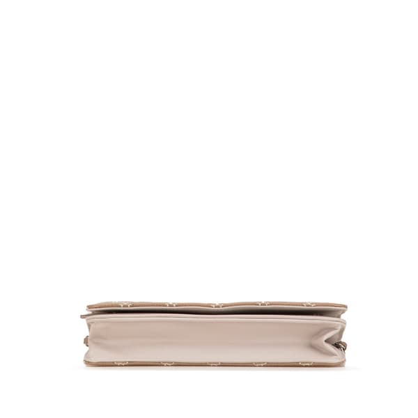 Pre-owned Chanel Quilted Calfskin Stitched CC Wallet on Chain Brown
