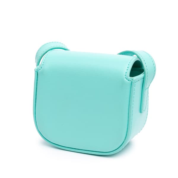 Pre-owned Celine Mini Shiny Calfskin Triomphe Crossbody Blue