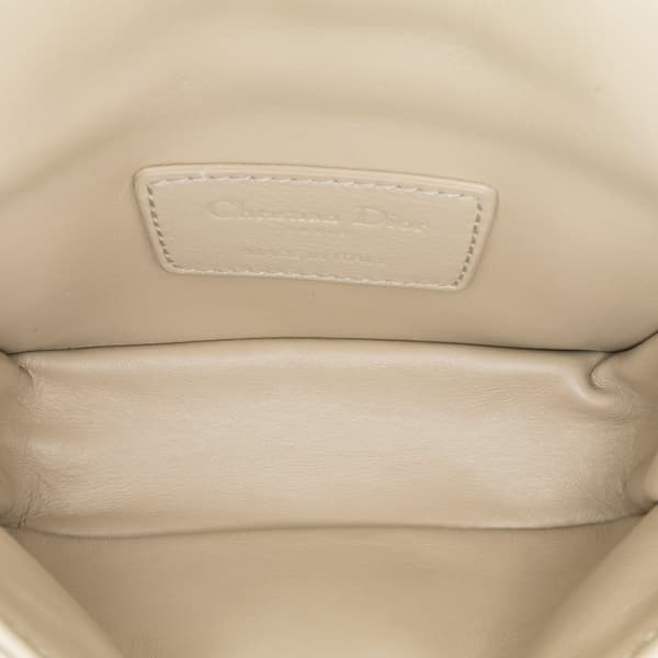Pre-owned Dior Micro Supple Calfskin Cannage Caro Bag Brown