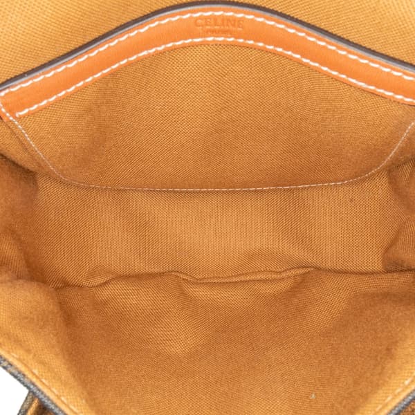 Pre-owned Celine Medium Triomphe Coated Canvas Folco Crossbody Brown