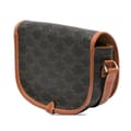 Miniatyrbild 2 av 8: Pre-owned Celine Medium Triomphe Coated Canvas Folco Crossbody Brown