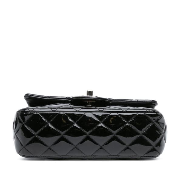 Pre-owned Chanel Mini Rectangular Classic Patent Single Flap Black