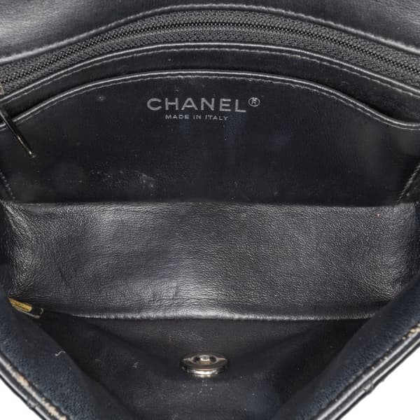 Pre-owned Chanel Mini Rectangular Classic Patent Single Flap Black