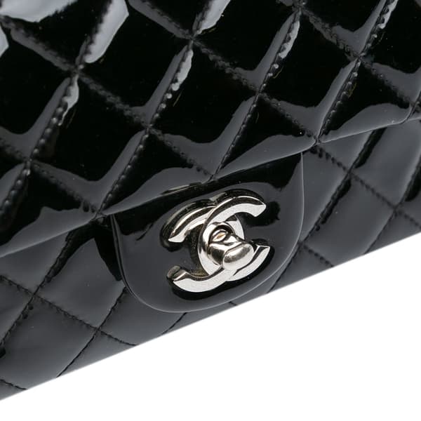 Pre-owned Chanel Mini Rectangular Classic Patent Single Flap Black
