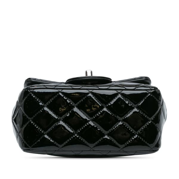 Pre-owned Chanel Mini Square Classic Patent Single Flap Black