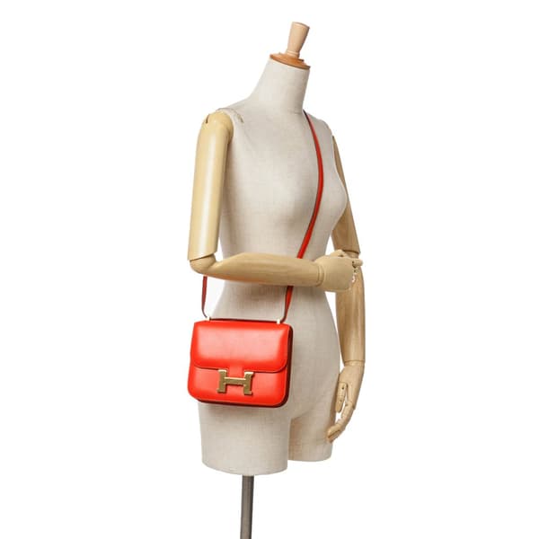 Pre-owned Hermès Mini Tadelakt Constance 18 Red