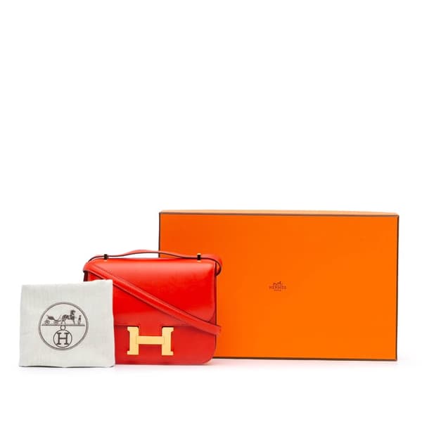 Pre-owned Hermès Mini Tadelakt Constance 18 Red