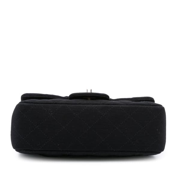 Pre-owned Chanel Mini Rectangular Classic Jersey Single Flap Black