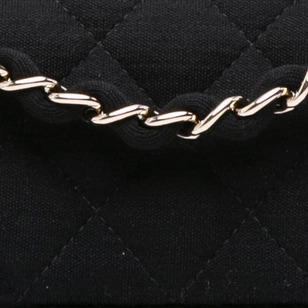 Pre-owned Chanel Mini Rectangular Classic Jersey Single Flap Black