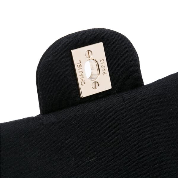 Pre-owned Chanel Mini Rectangular Classic Jersey Single Flap Black