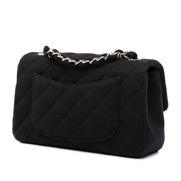 Pre-owned Chanel Mini Rectangular Classic Jersey Single Flap Black