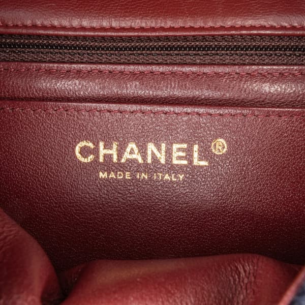 Pre-owned Chanel Mini Rectangular Classic Jersey Sailor Single Flap Blue