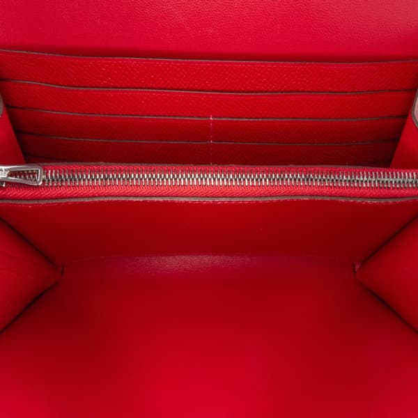 Pre-owned Hermès Epsom Constance Long To Go Wallet Red