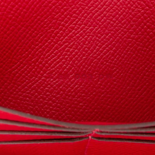 Pre-owned Hermès Epsom Constance Long To Go Wallet Red