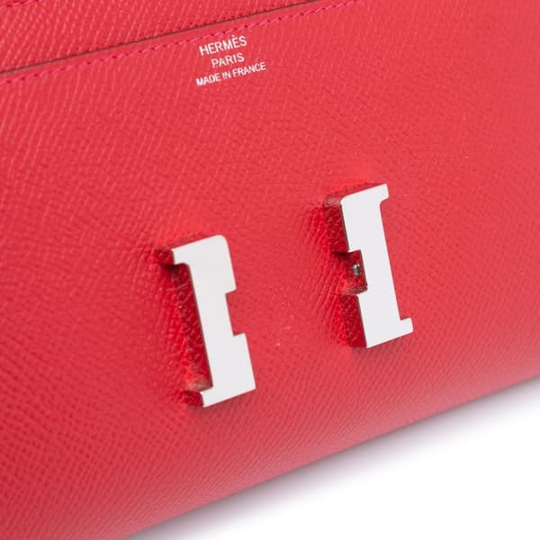 Pre-owned Hermès Epsom Constance Long To Go Wallet Red